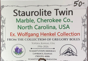 Staurolite Twin, North Carolina