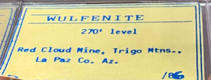 Wulfenite, Red Cloud Mine, Arizona, USA
