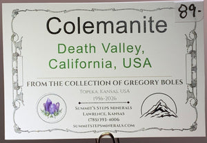 Colemanite, Death Valley, California