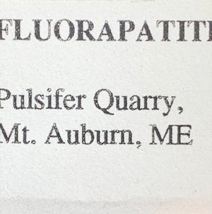 Fluorapatite, Pulsifer Quarry, Maine