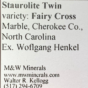 Staurolite Twin, North Carolina