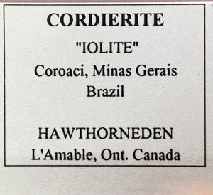 Cordierite (var. Iolite), Coroaci, Brazil