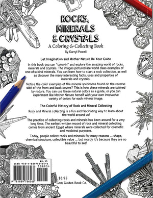 Rocks, Minerals, and Crystals Coloring Book