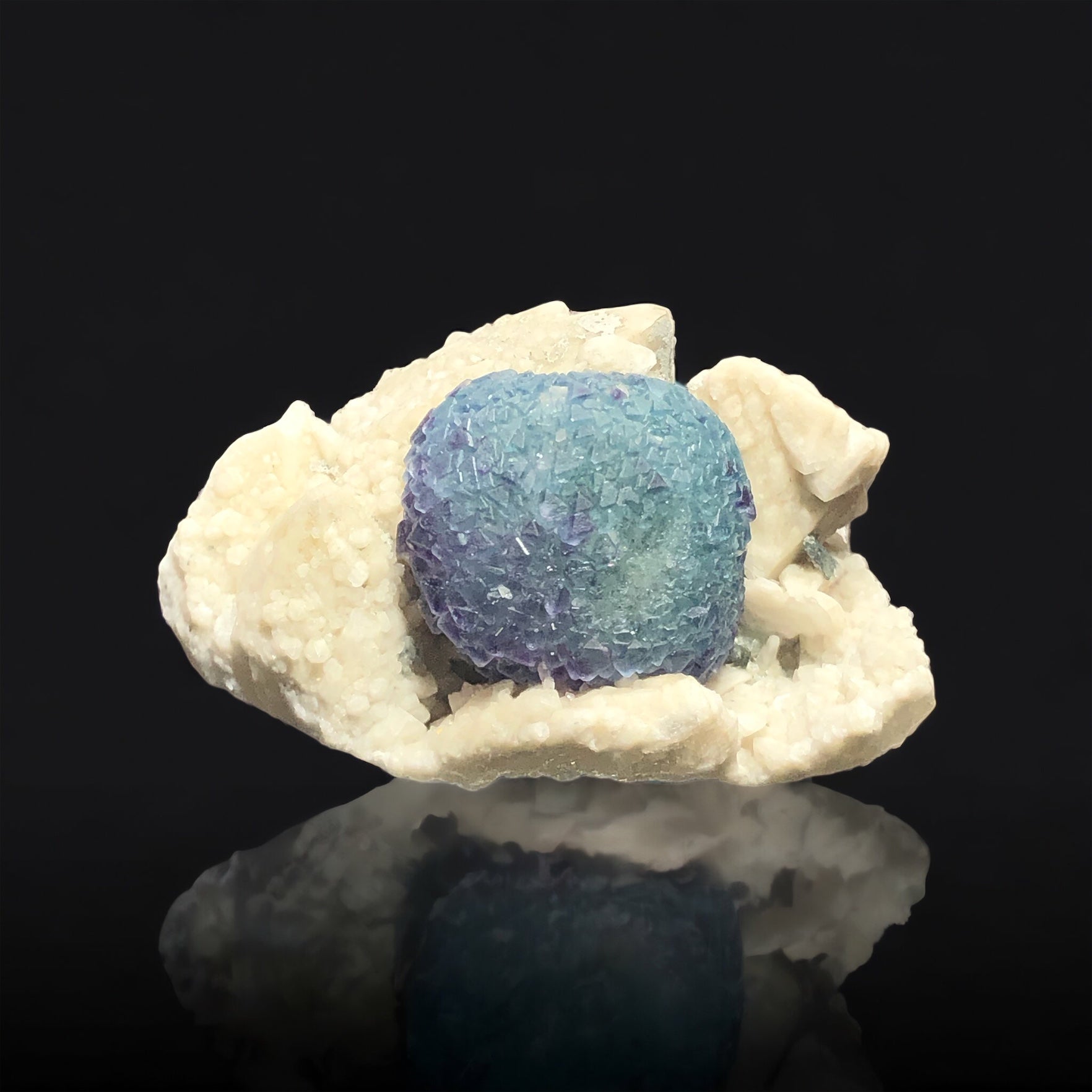 Fluorite on Quartz “Bug Eye” Pocket, Inner Mongolia, China