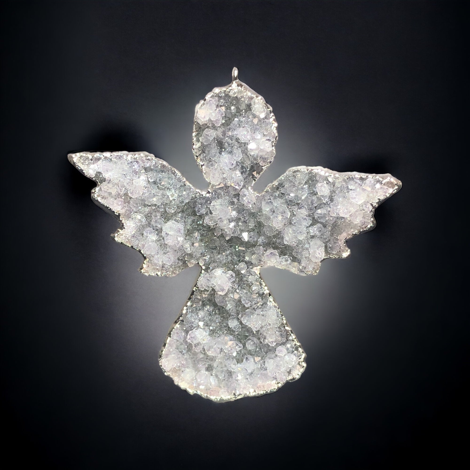 Drusy Quartz Angel Ornament, Uruguay