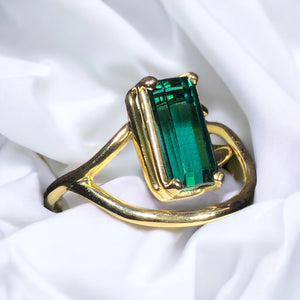 Indicolite Tourmaline 14k Gold Ring