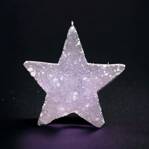 Drusy Quartz Star Ornament, Uruguay