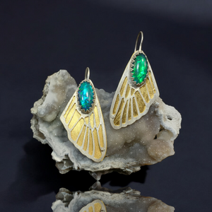 Opal Butterfly Wing Earrings