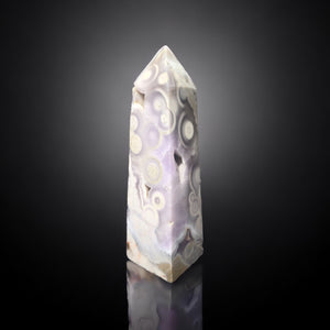 Orbicular Agate & Amethyst Obelisk, Brazil