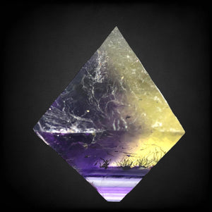 Fluorite Octahedron w/ Chalcopyrite