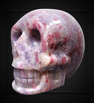 Pink Tourmaline and Lepidolite Skull