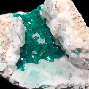 Dioptase w/ Calcite, Congo