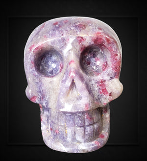 Pink Tourmaline and Lepidolite Skull