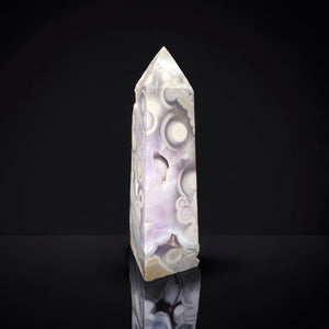 Orbicular Agate & Amethyst Obelisk, Brazil