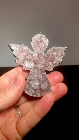 Drusy Quartz Angel Ornament, Uruguay