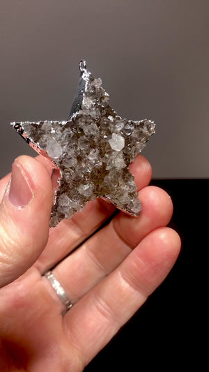 Drusy Quartz Star Ornament, Uruguay