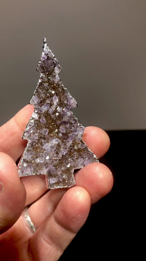 Drusy Quartz Tree Ornament, Uruguay