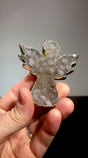 Drusy Quartz Angel Ornament, Uruguay