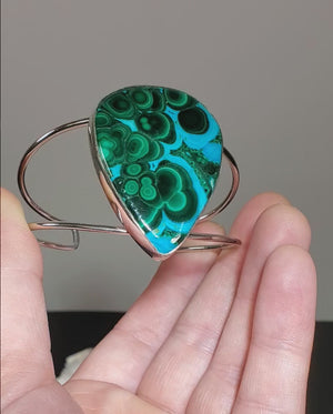 Malachite and Chrysocolla Cuff Bracelet