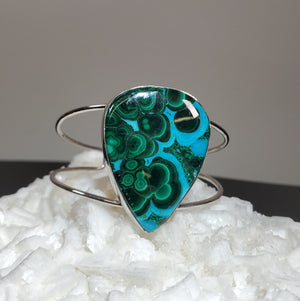 Malachite and Chrysocolla Cuff Bracelet