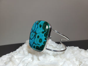 Malachite and Chrysocolla Cuff Bracelet