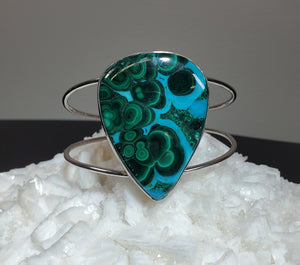 Malachite and Chrysocolla Cuff Bracelet