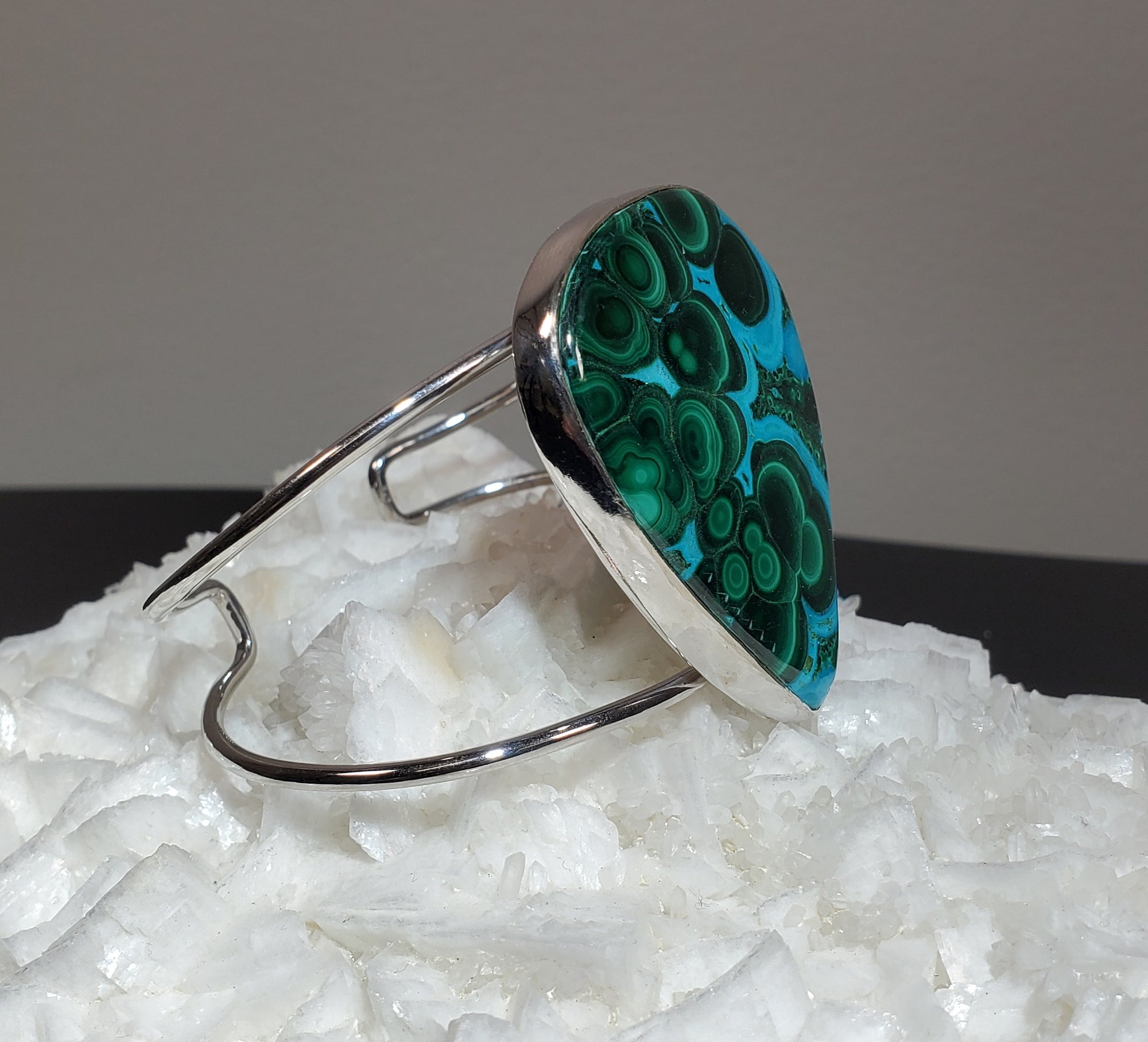 Malachite and Chrysocolla Cuff Bracelet