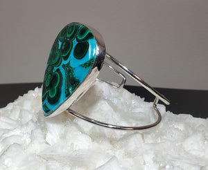 Malachite and Chrysocolla Cuff Bracelet