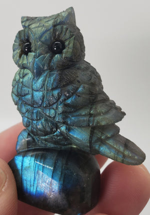 Labradorite Owl Carving