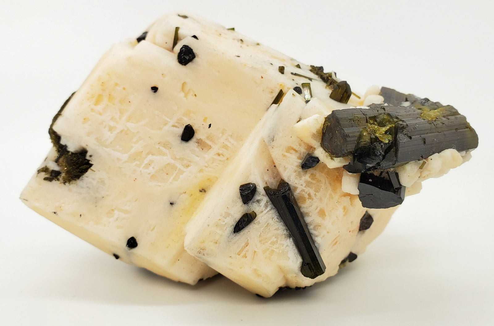 Verdelite Tourmaline on Orthoclase