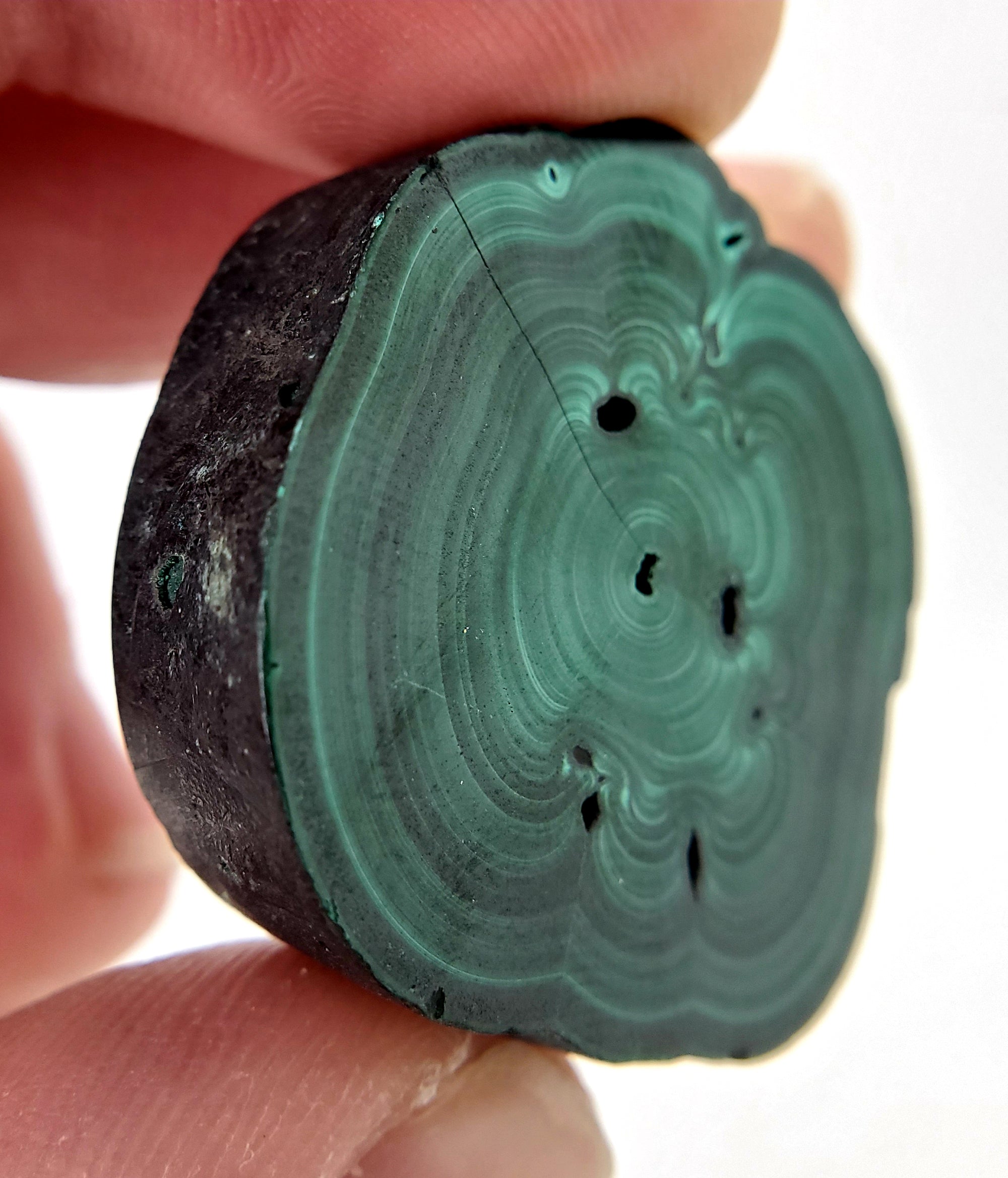 Malachite Stalactite Slice, DRC