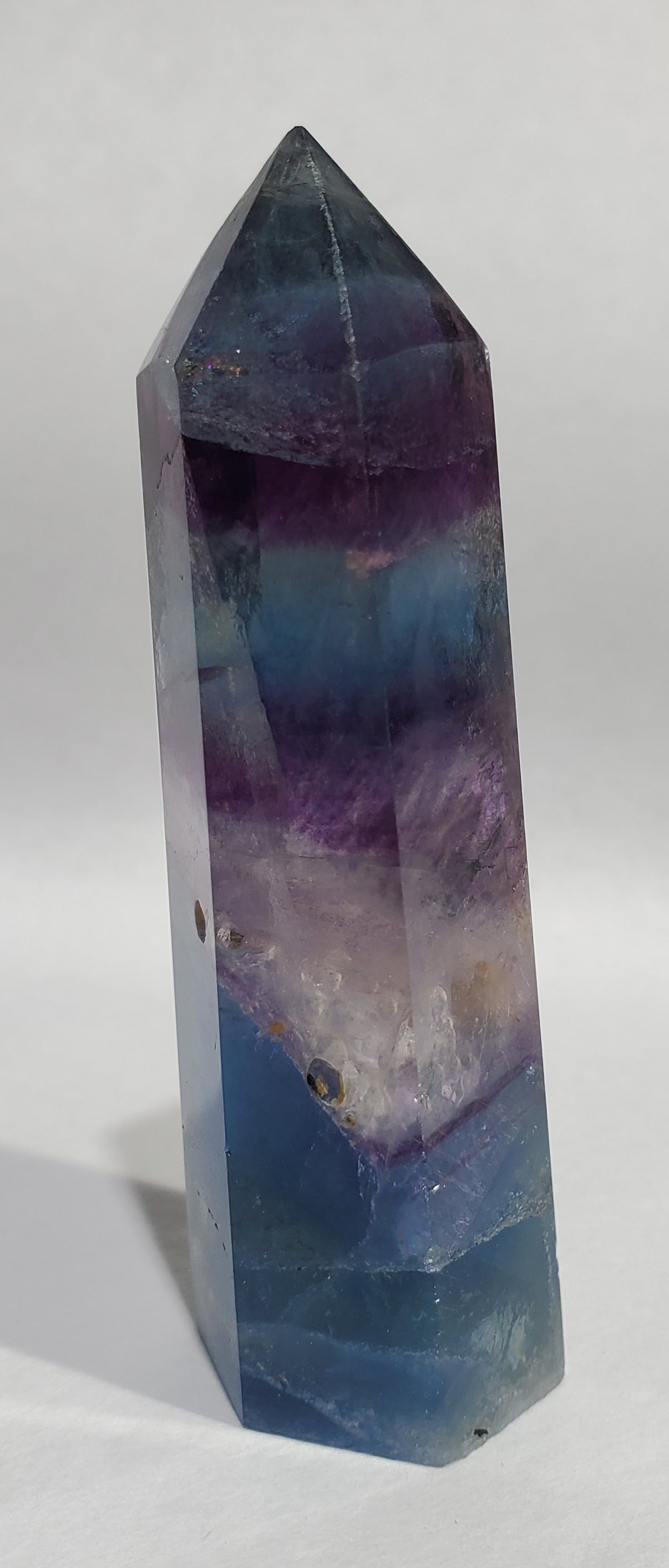 Rainbow Fluorite Point,  China