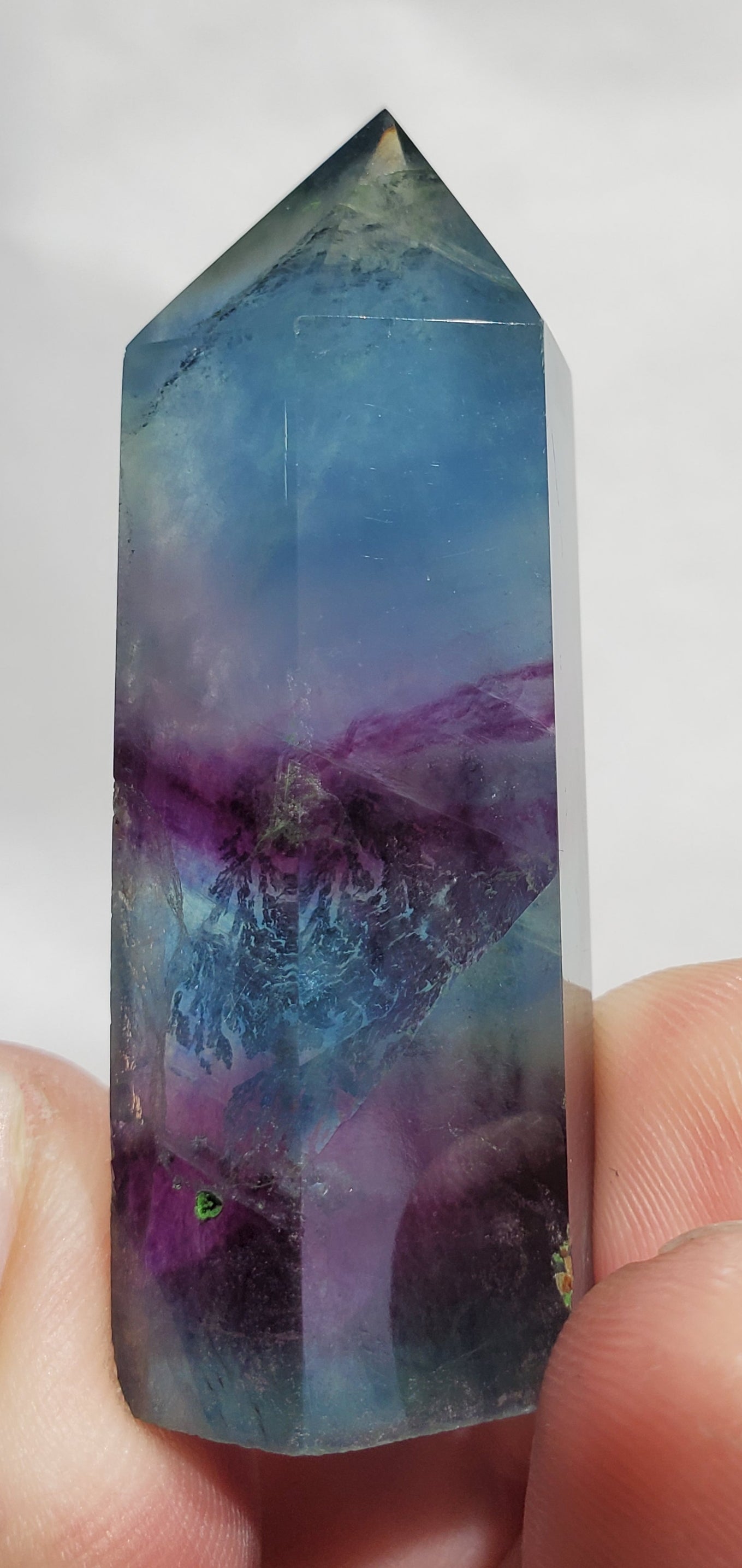 Rainbow Fluorite Point,  China