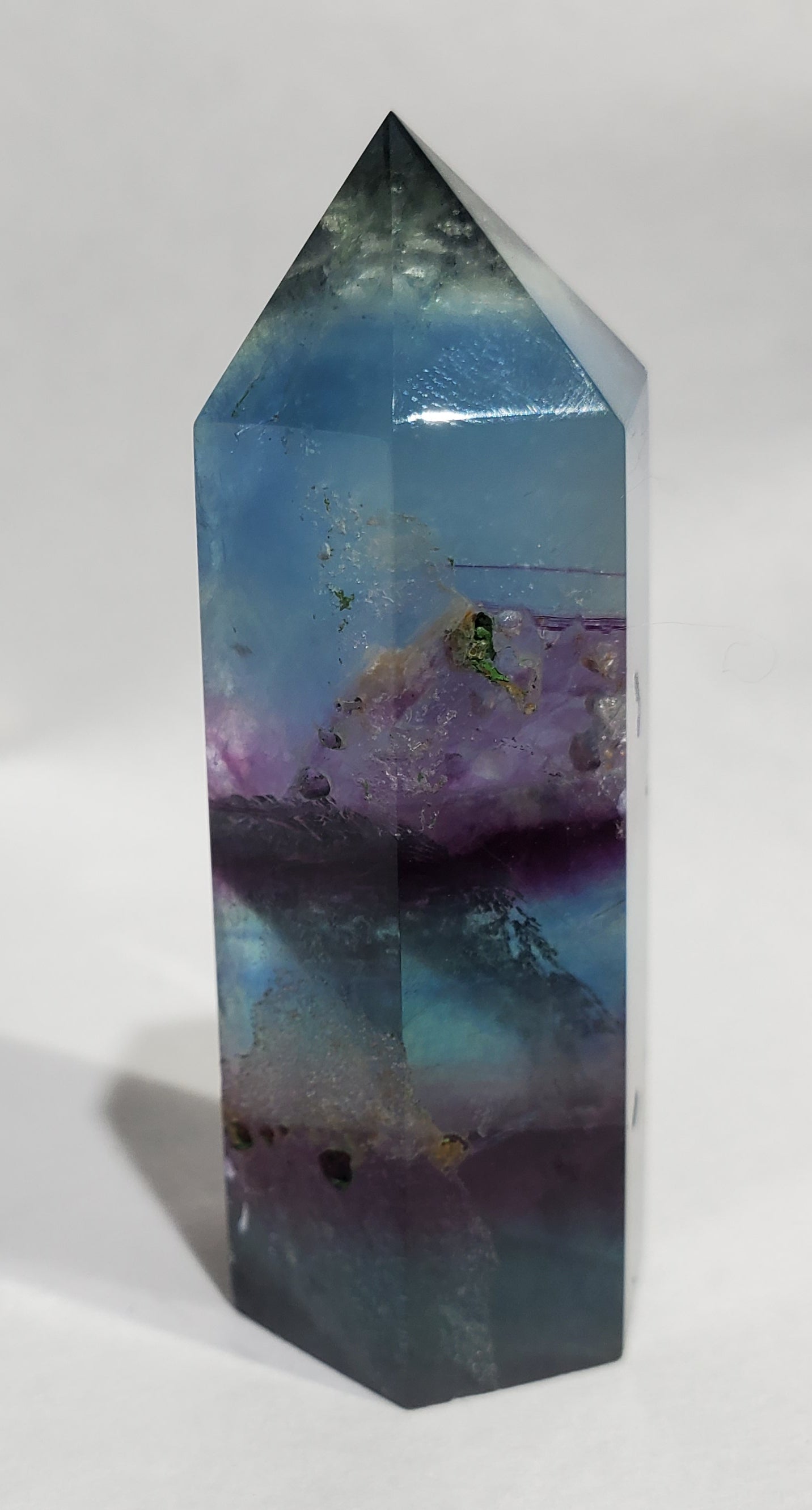 Rainbow Fluorite Point,  China