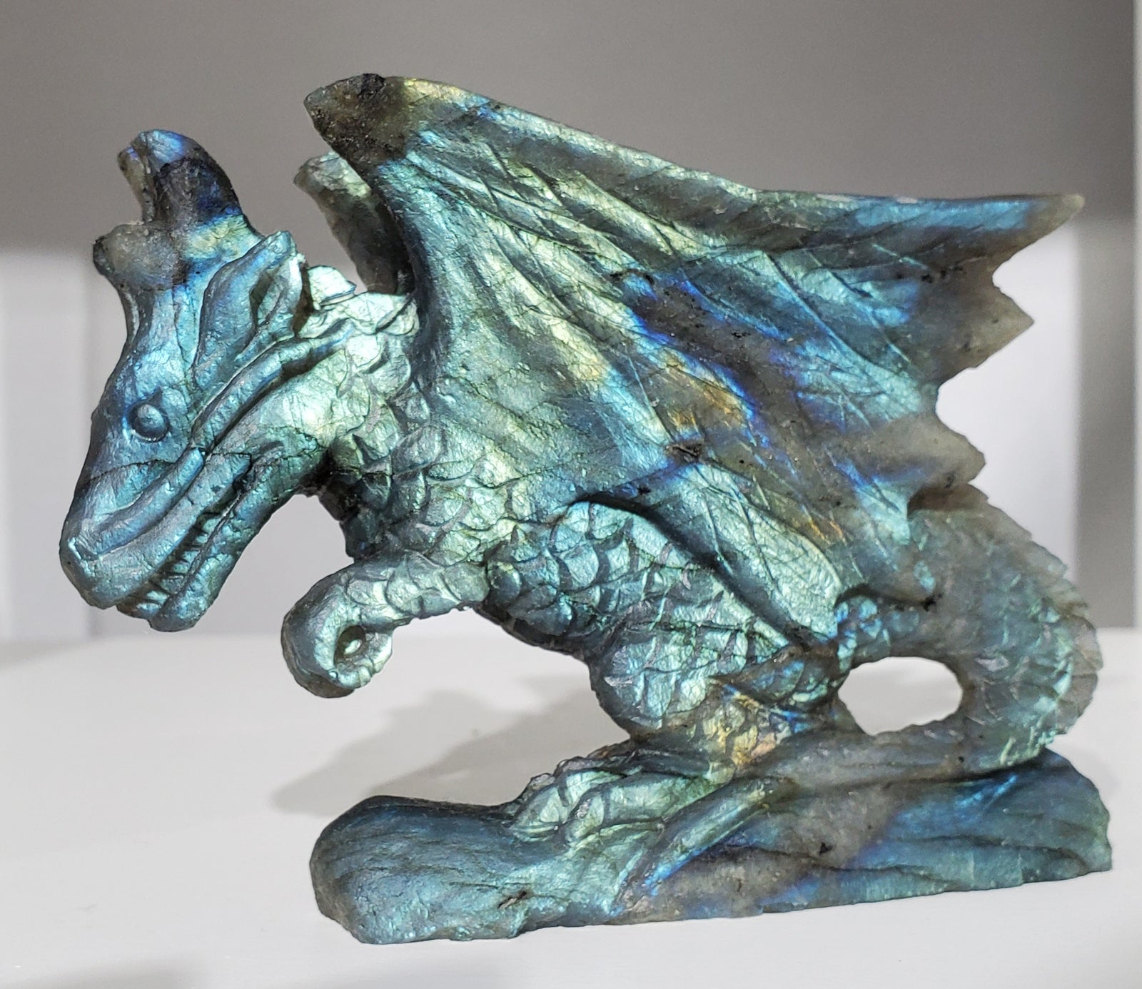 Labradorite Dragon Carving