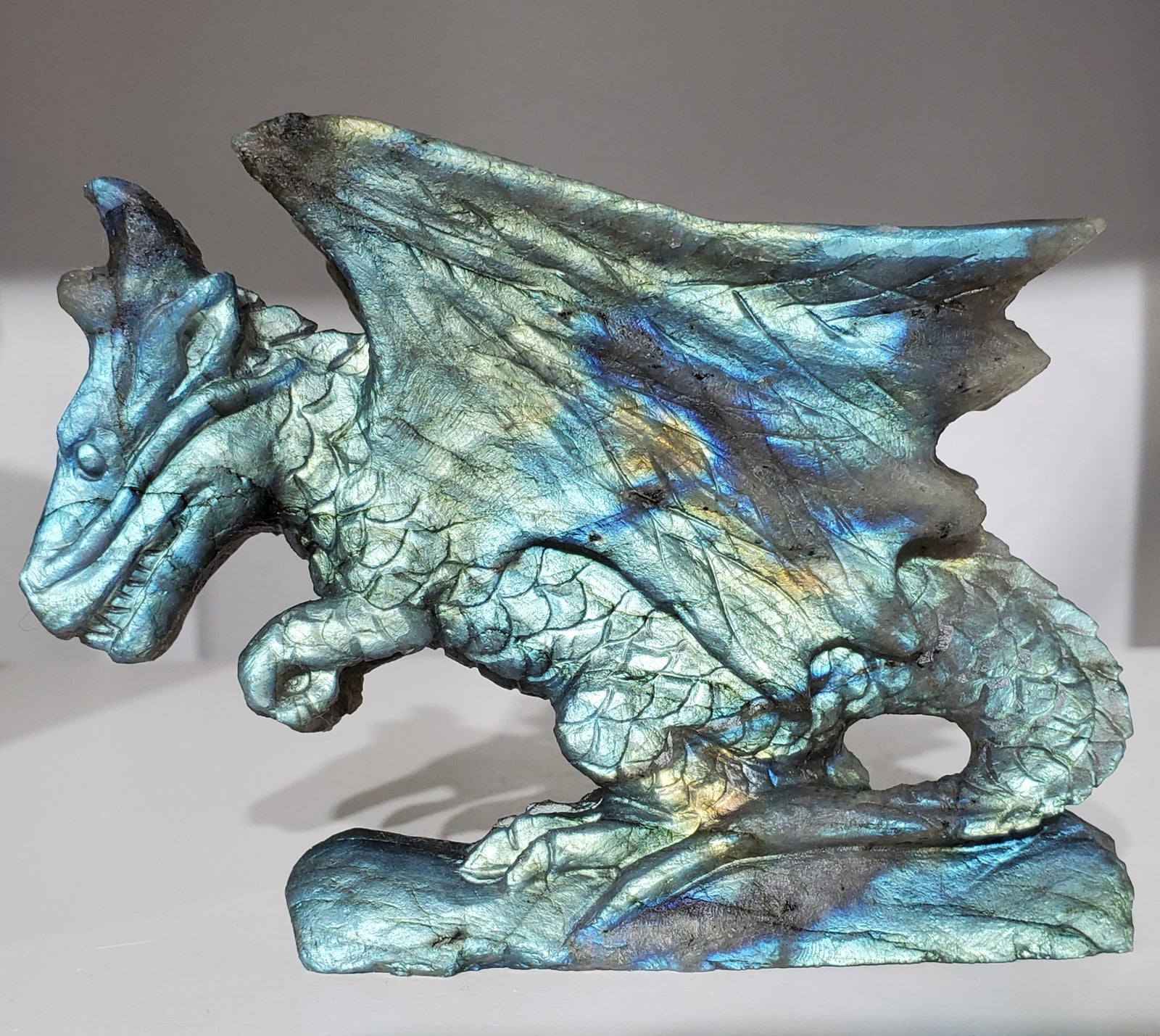 Labradorite Dragon Carving