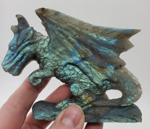 Labradorite Dragon Carving