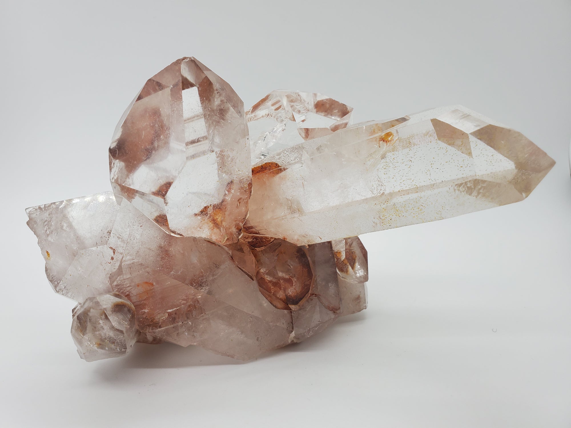 Quartz Cluster w/ Hematite, Brasil