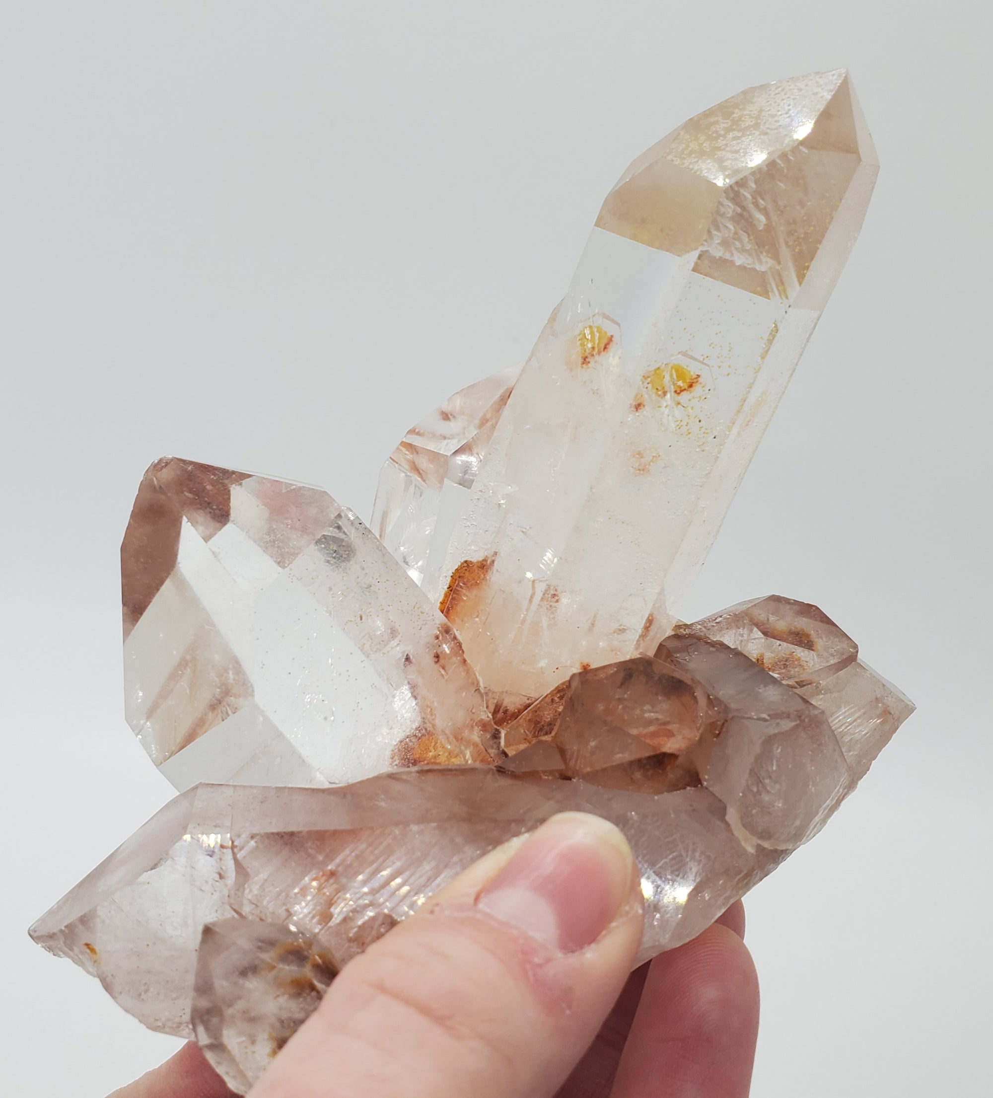 Quartz Cluster w/ Hematite, Brasil