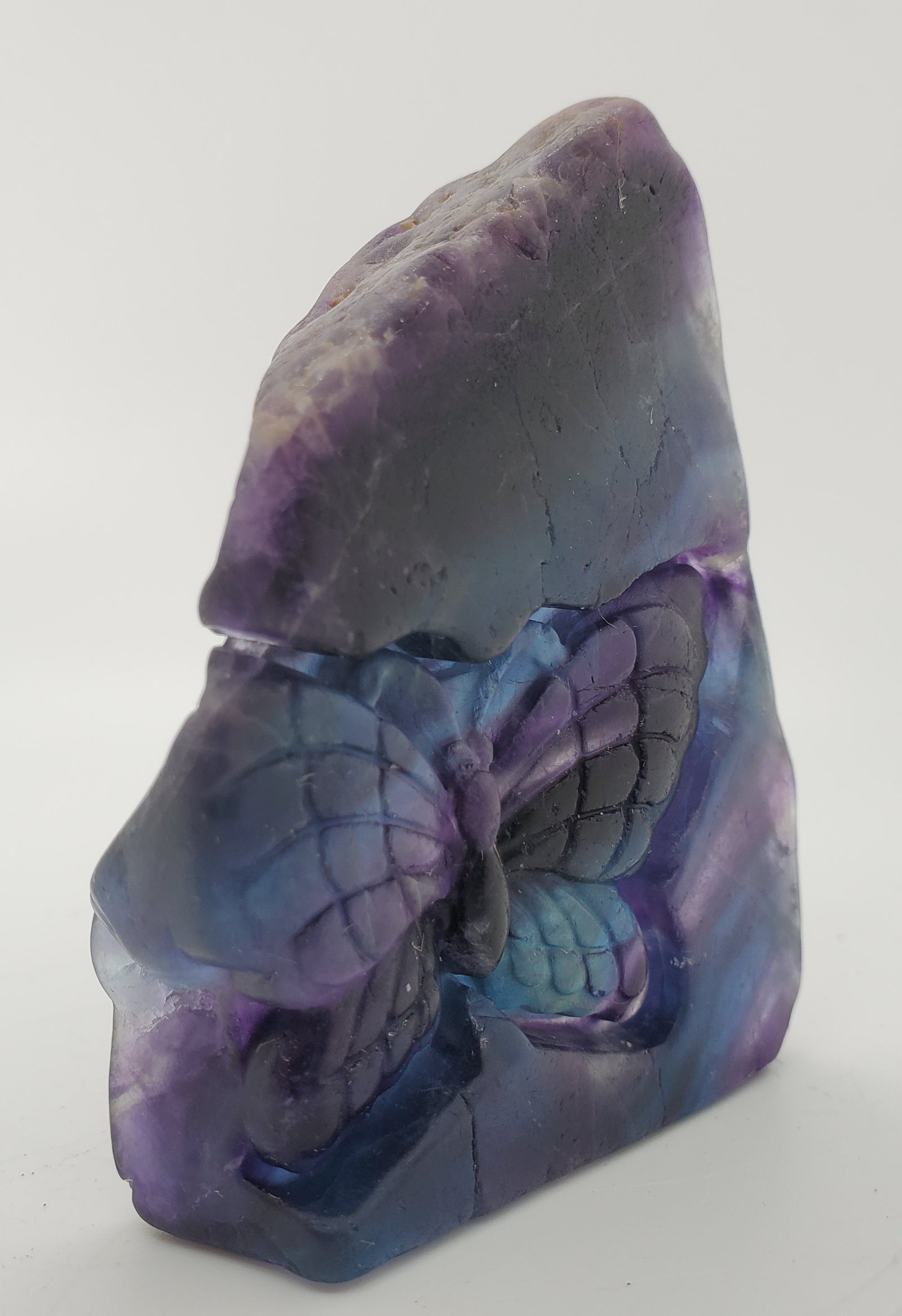 Fluorite with Butterfly Carving, China