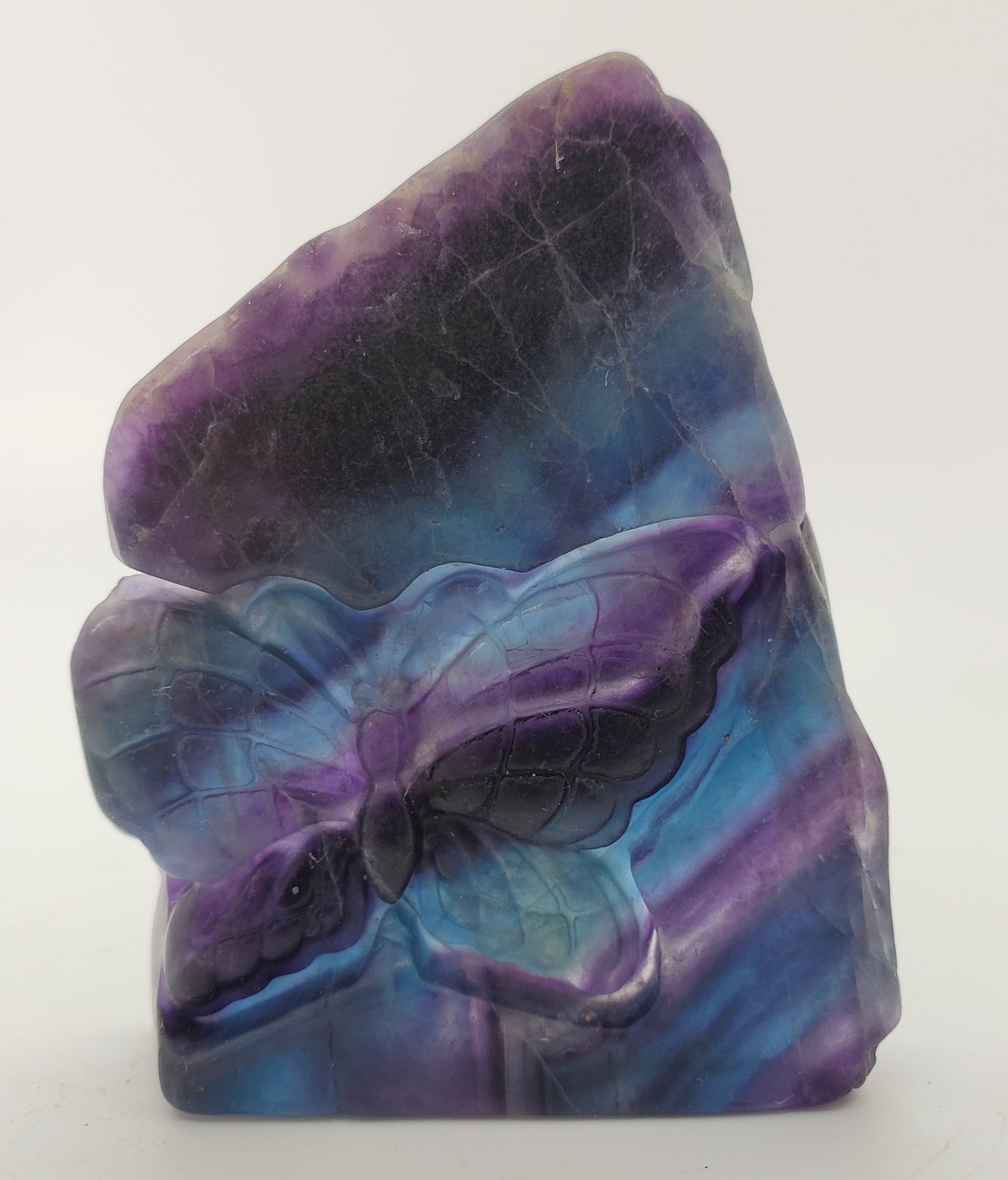 Fluorite with Butterfly Carving, China