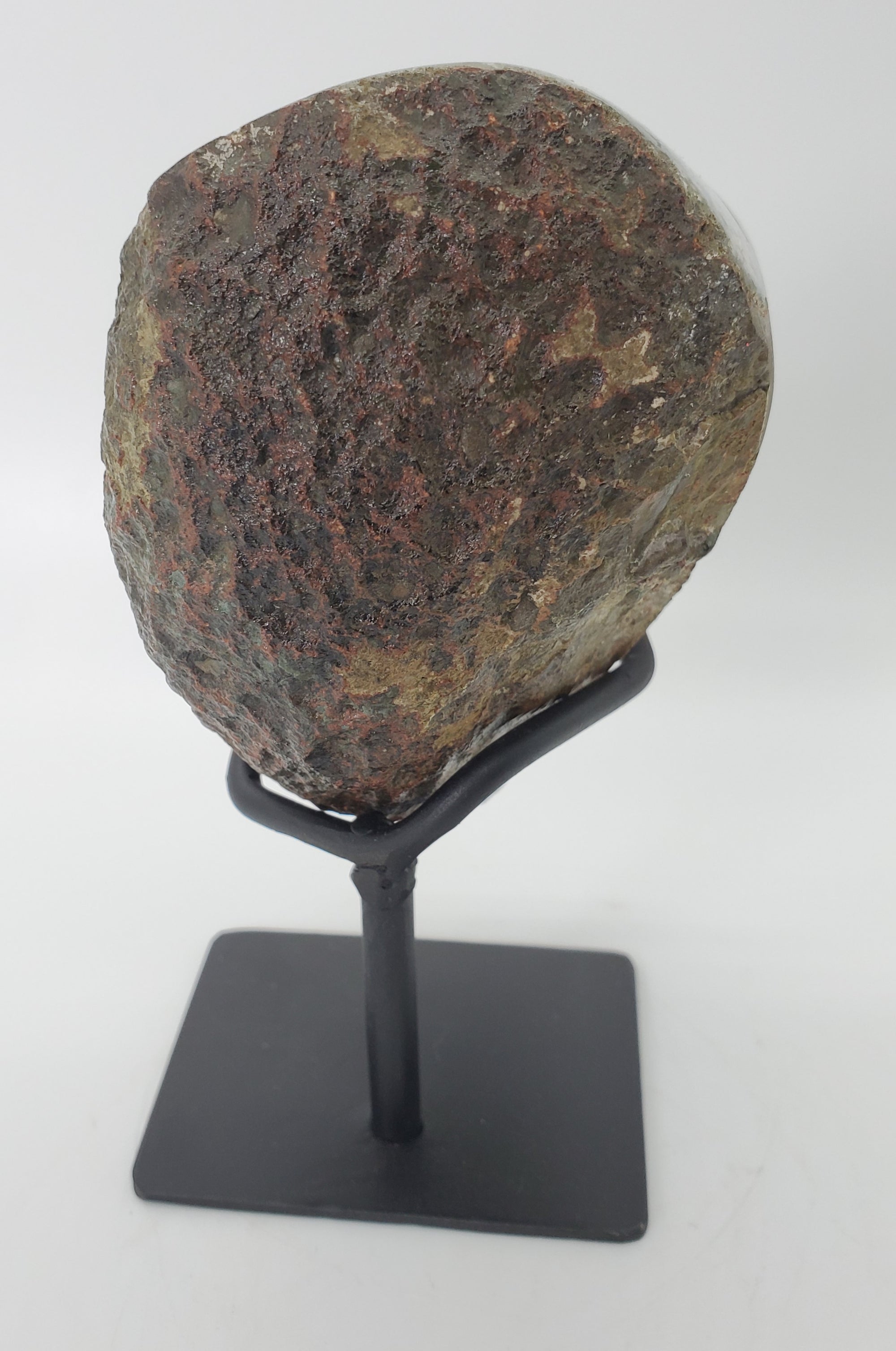 Druzy Black Quartz Formation on Custom Metal Stand (Uruguay)