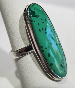 Malachite Ring in Sterling Silver