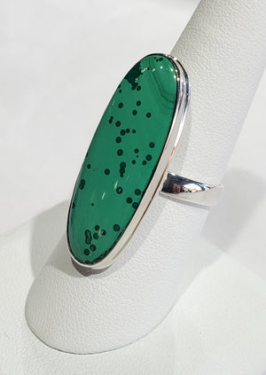 Malachite Ring in Sterling Silver