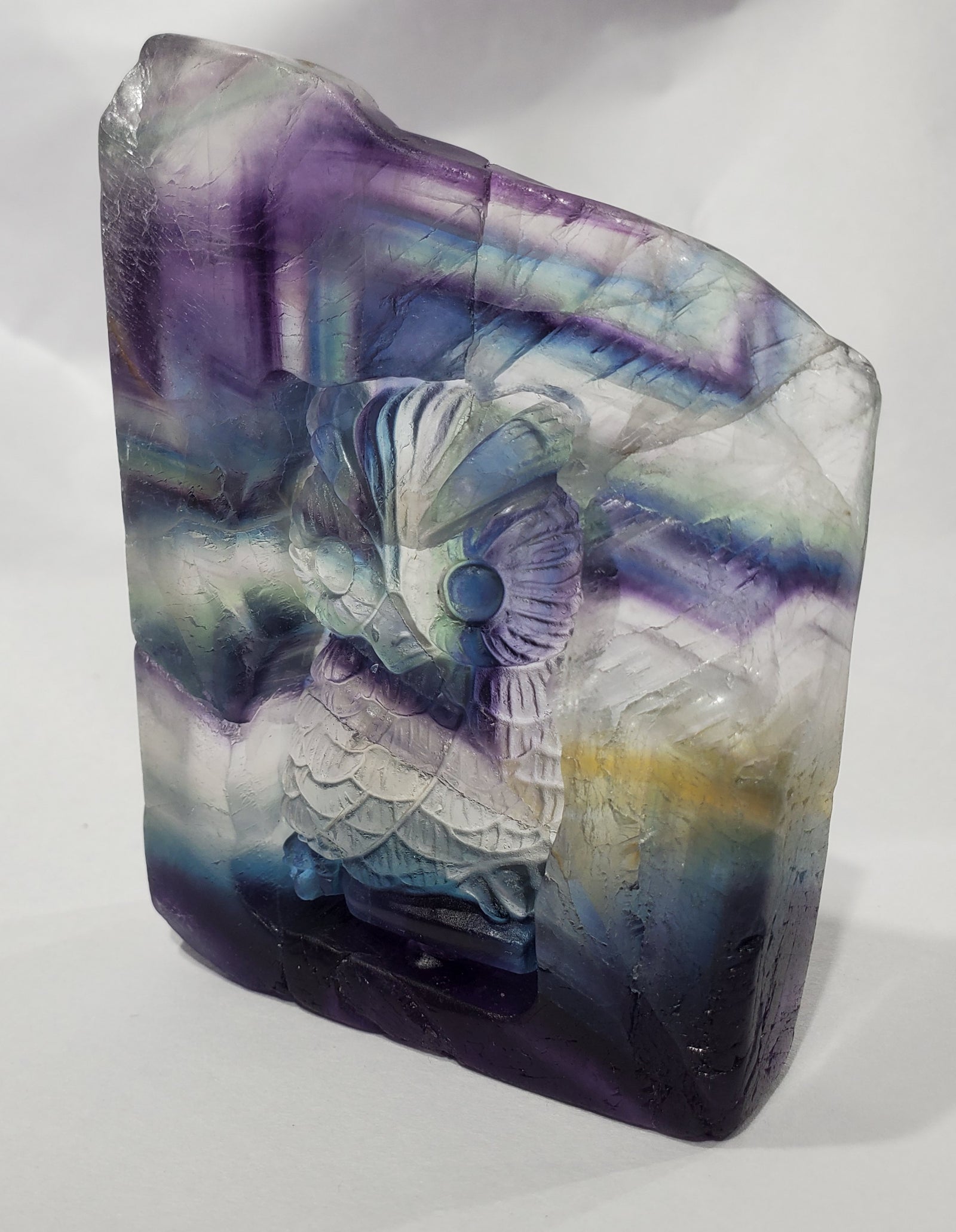 Fluorite Owl Carving