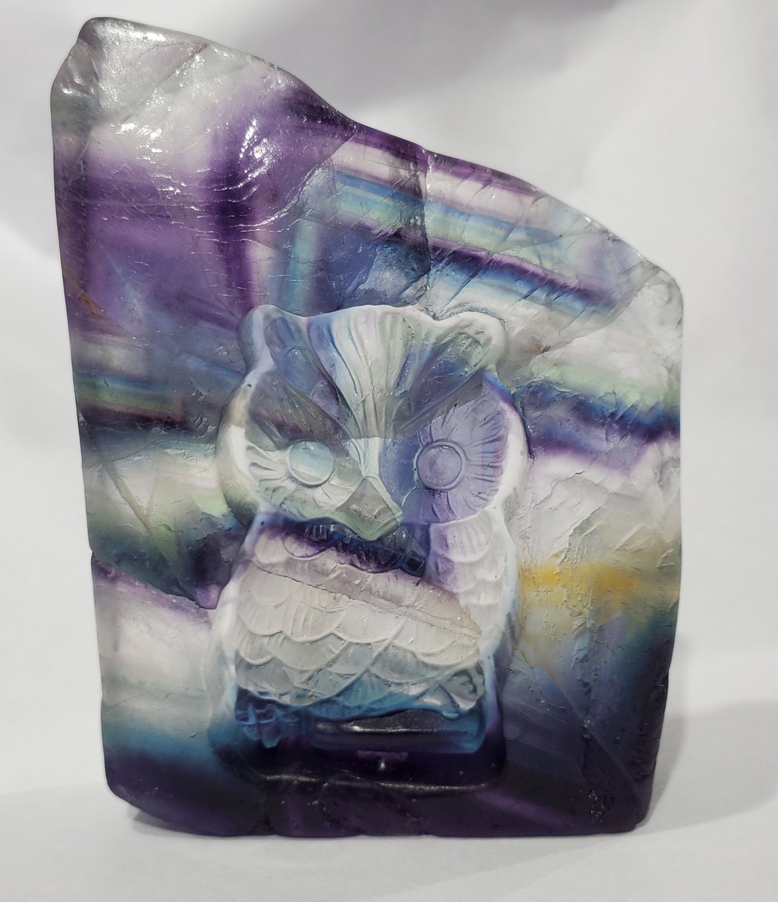 Fluorite Owl Carving