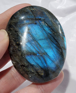 Electric Blue Labradorite Palm Stone, Madagascar