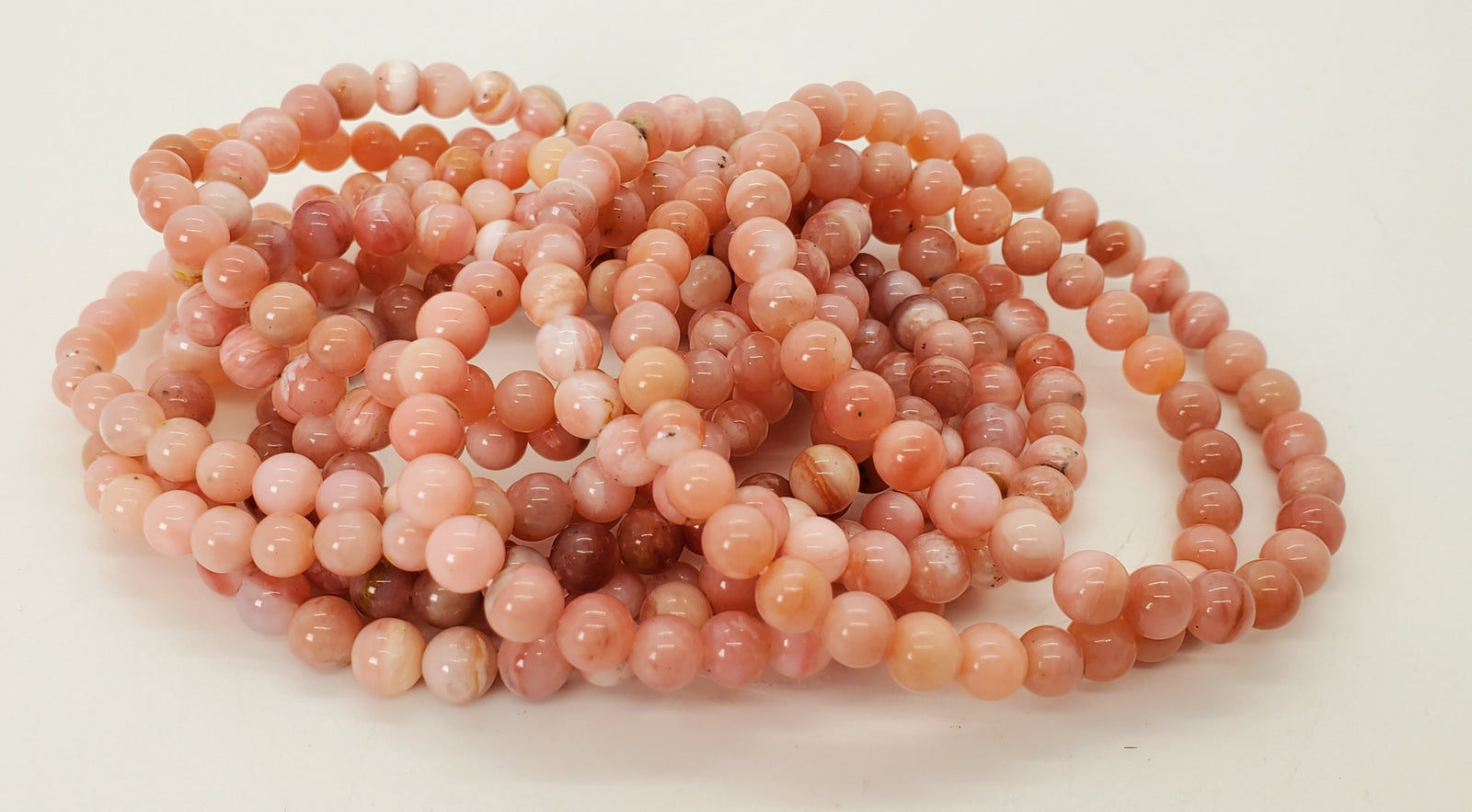 Pink Opal Bead Bracelet 6mm