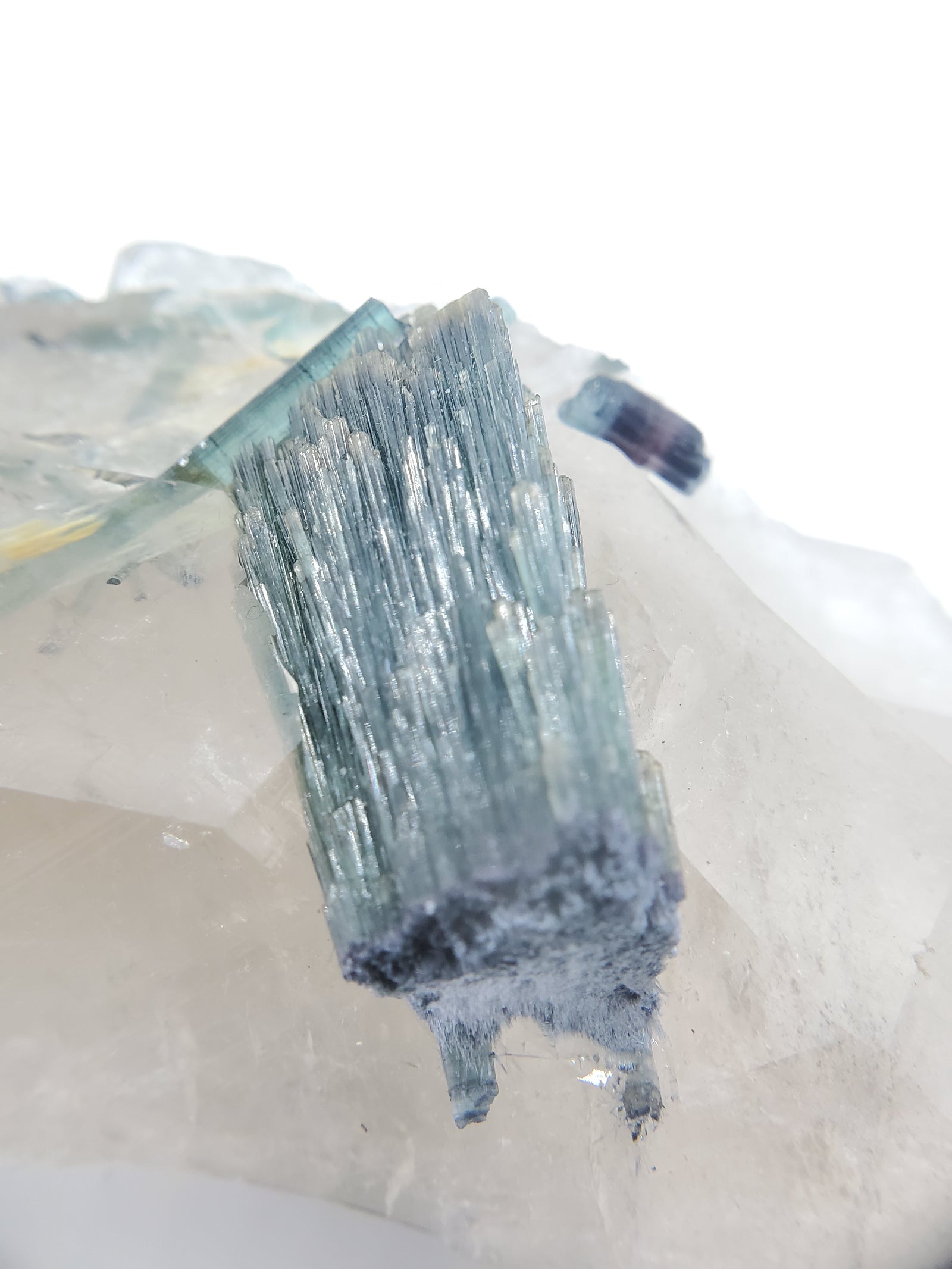 Indicolite Tourmaline with Quartz