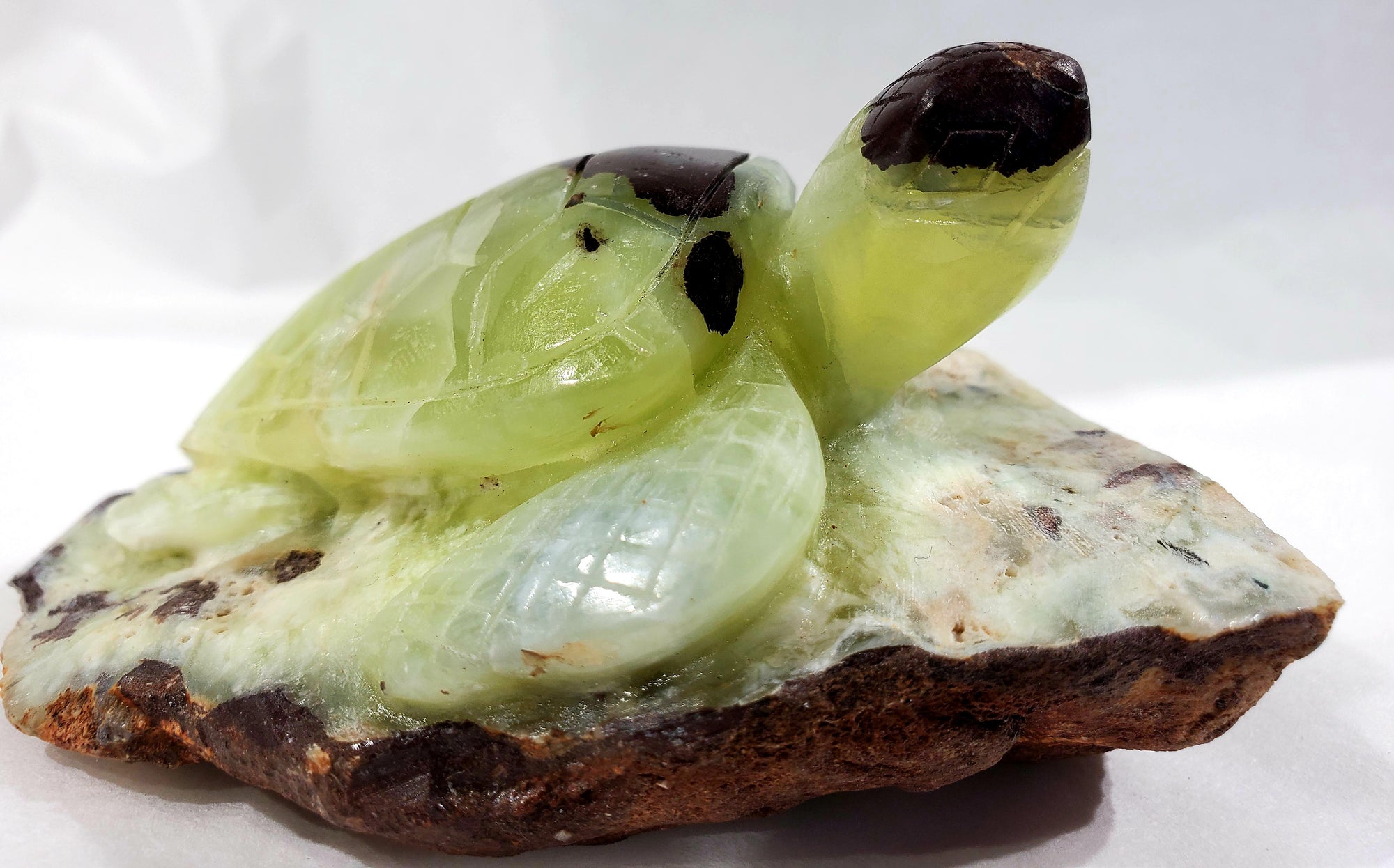 Prehnite Turtle Carving, Australia